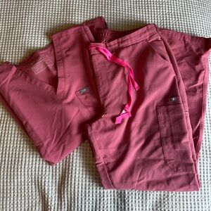 Figs scrubs set- large pink